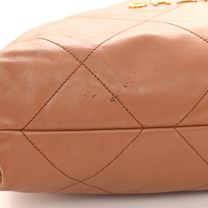 Chanel Shiny Calfskin Quilted Chanel 22 Camel 12 of 13