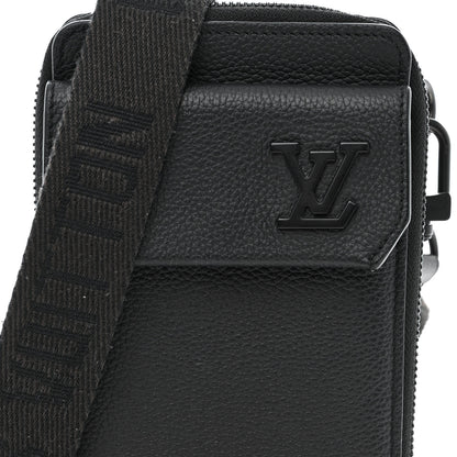 Louis Vuitton Grained Calfskin Aerogram Phone Pouch Black 8 of 11
