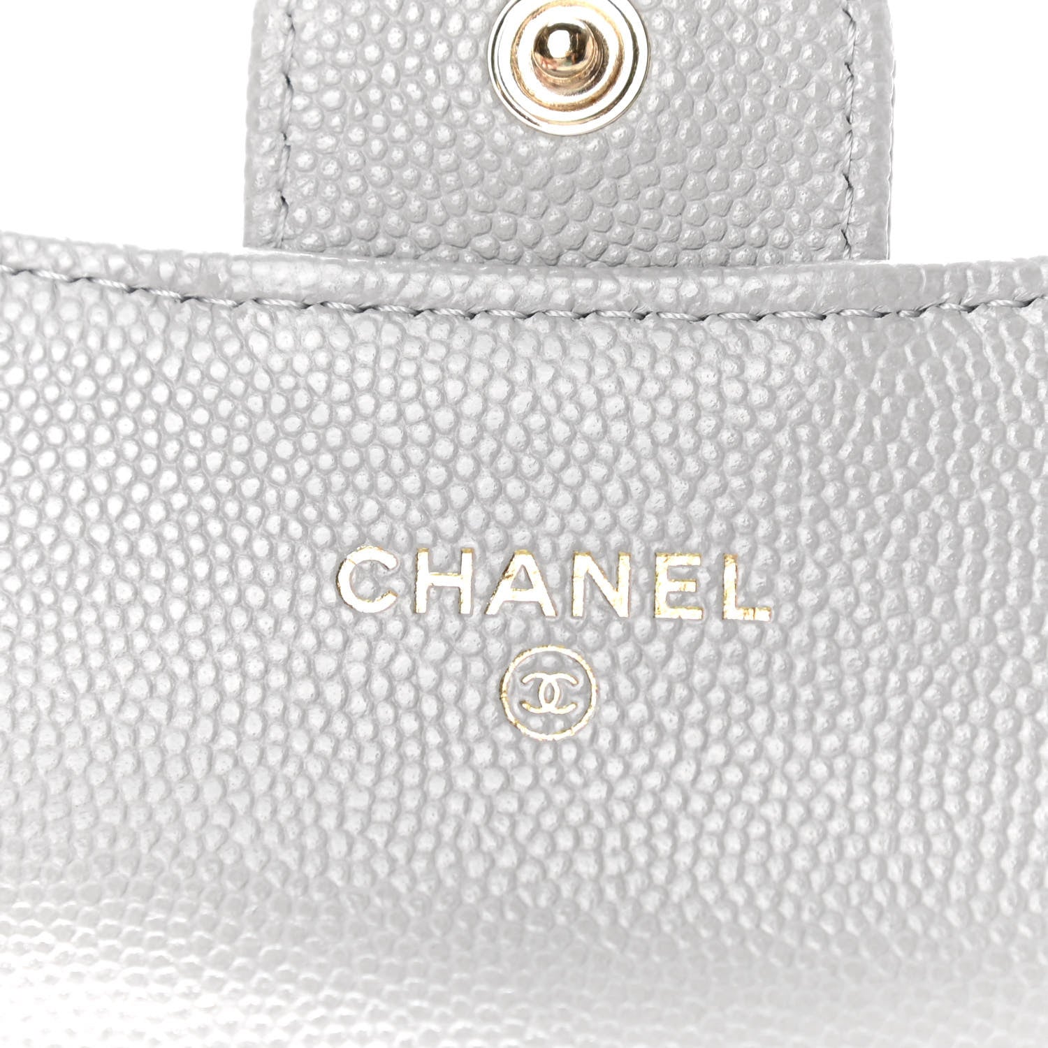 Chanel Caviar Quilted Flap Card Holder Wallet Grey 6 of 8