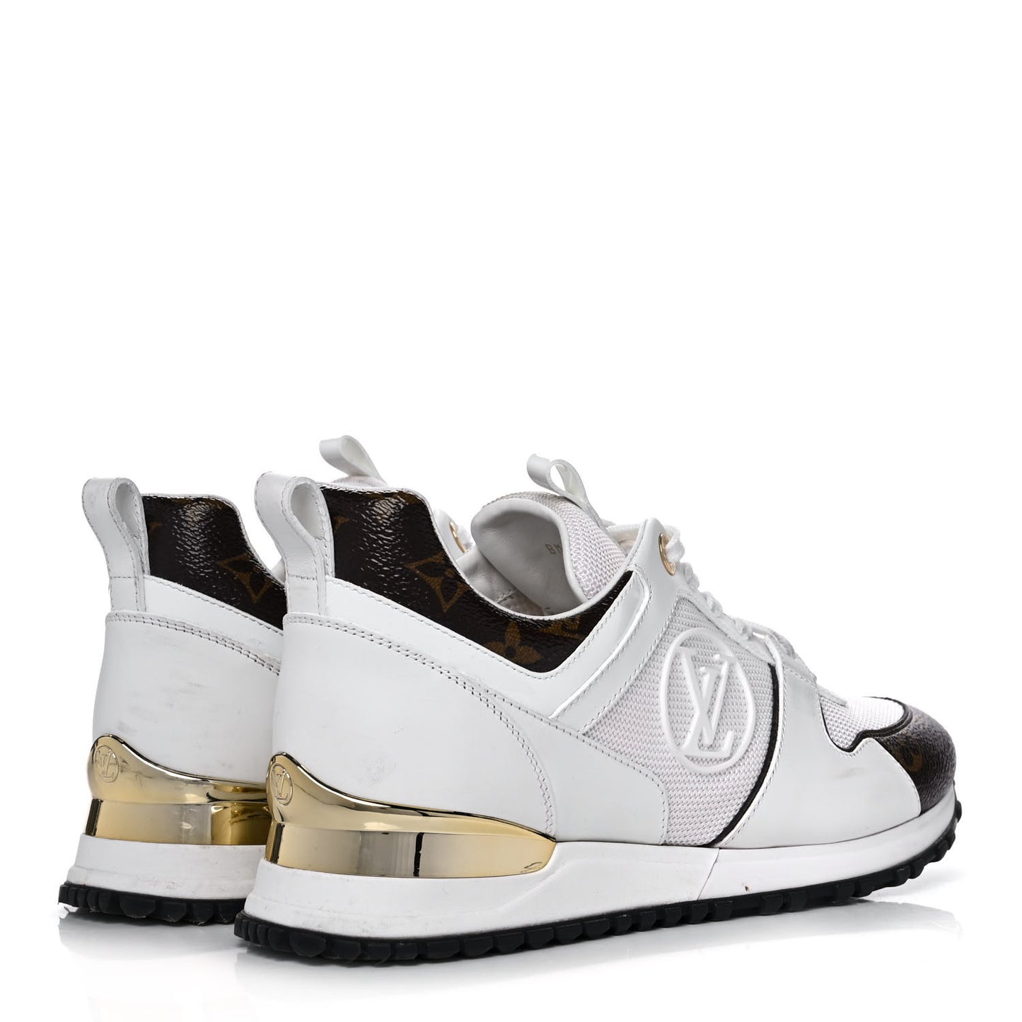 Calfskin Monogram Run Away Sneakers 38 White