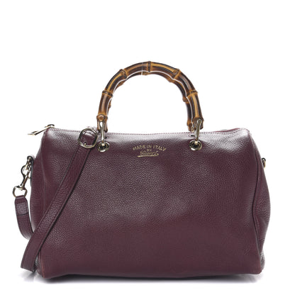 Gucci Calfskin Bamboo Medium Shopper Boston Burgundy 1 of 11
