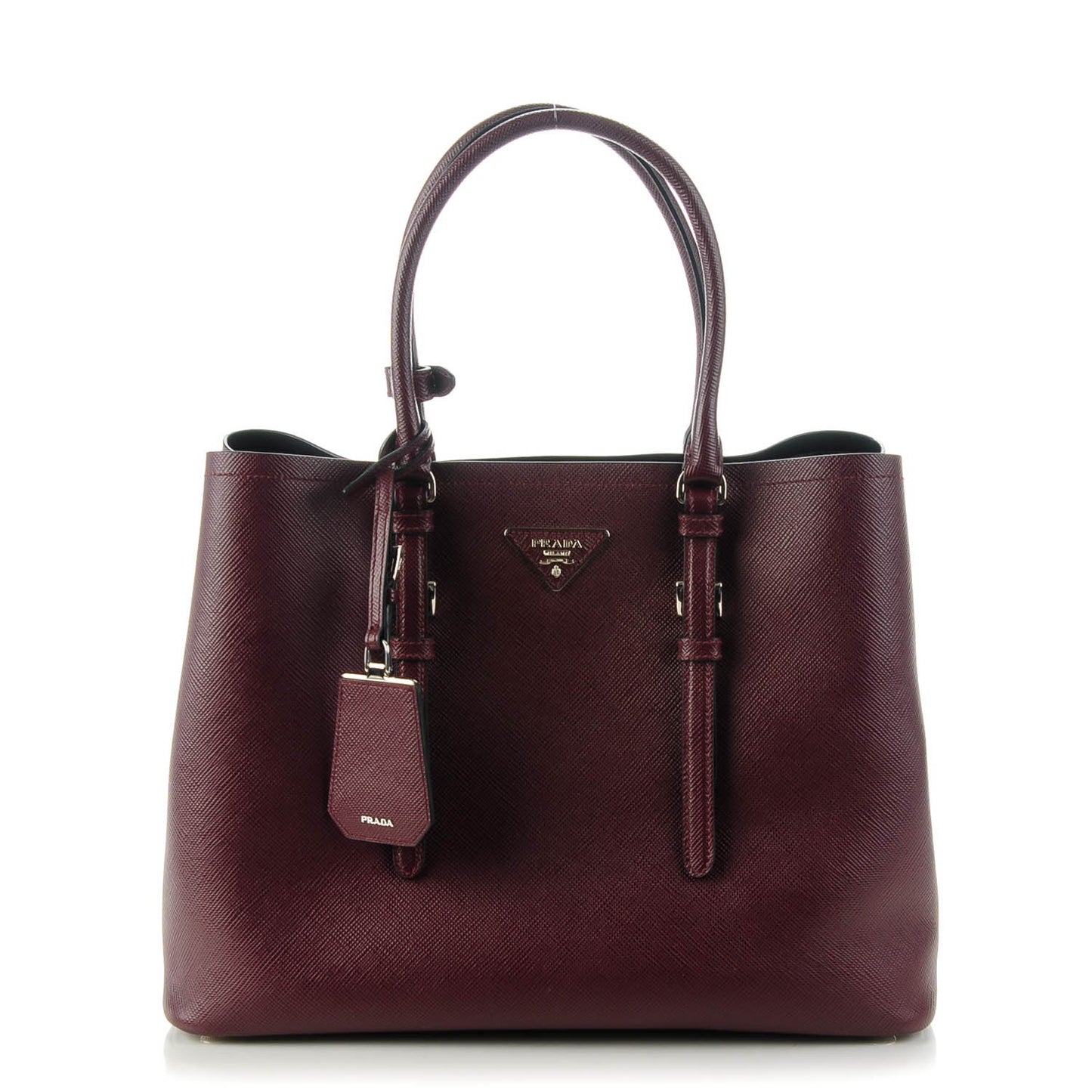 Saffiano Cuir Medium Double Handle Tote Granato