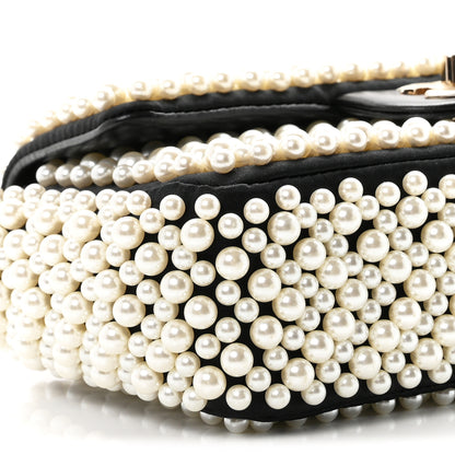 Chanel Satin Lambskin Pearl On Flap Black 8 of 10