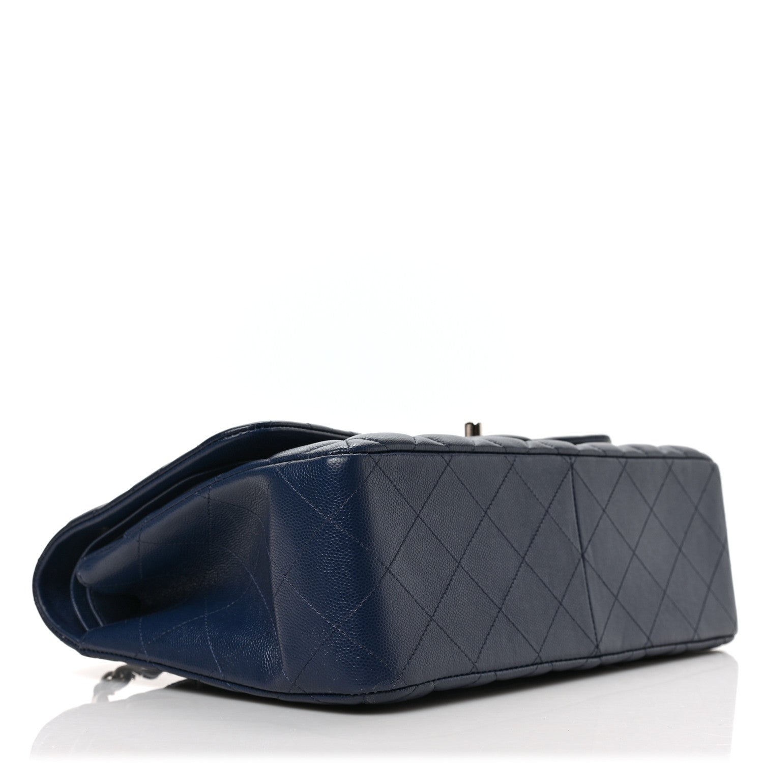 Chanel Caviar Quilted Jumbo Double Flap Navy Blue 4 of 9