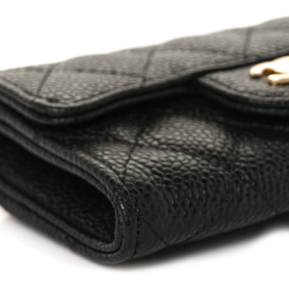 Chanel Caviar Quilted Flap Card Holder Wallet Black 9 of 11
