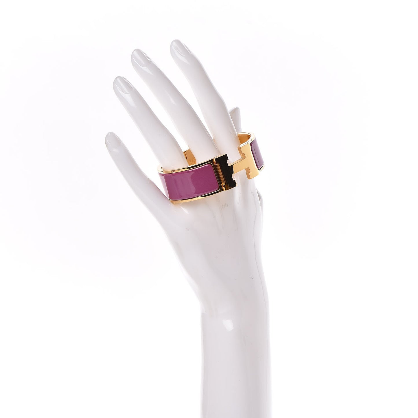 Enamel Wide Clic Clac H Bracelet PM Rose Azalee