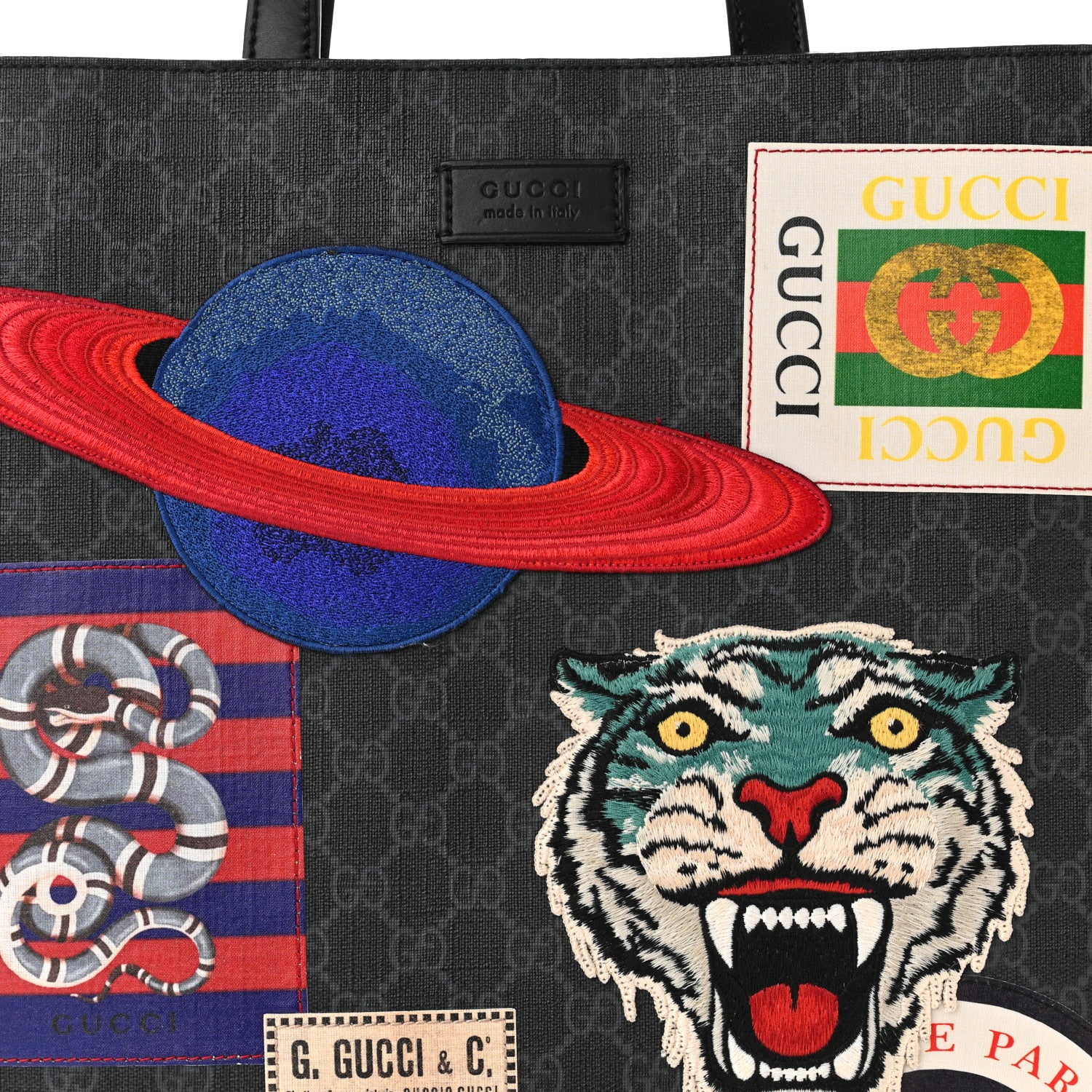 Gucci GG Supreme Monogram Night Courrier Vertical Tote Black Multicolor 8 of 11