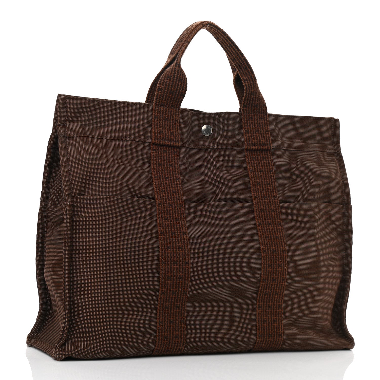 Hermes Canvas Herline GM Tote Brown 3 of 9
