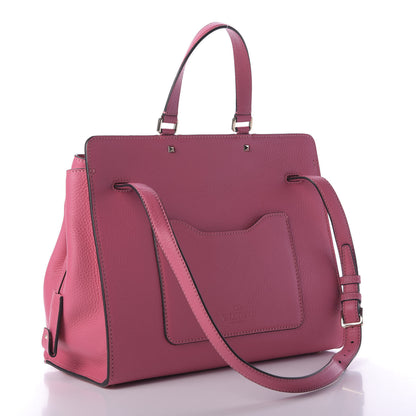 Valentino Garavani Pebbled Calfskin Large JoyLock Satchel Shadow Pink 4 of 9