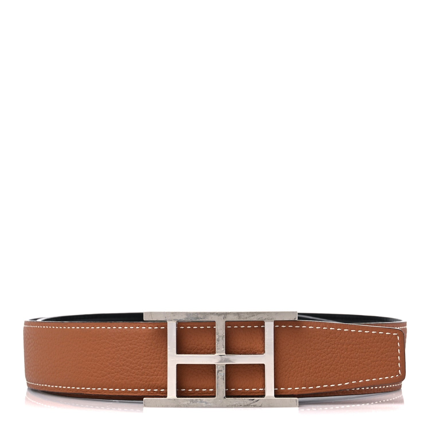 Hermes Box Togo 32mm Inside H Belt 80 Black Gold 1 of 7