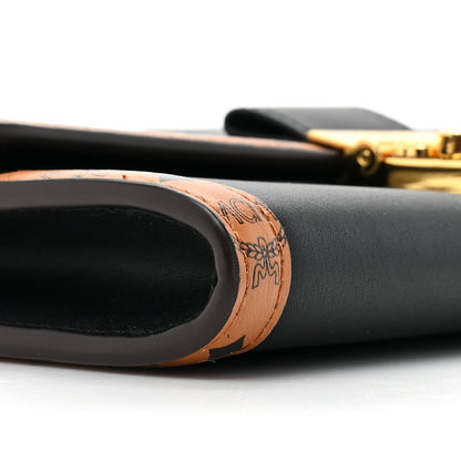 MCM Visetos Large Tracy Chain Wallet Black Cognac 9 of 10