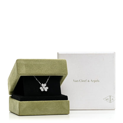 Van Cleef & Arpels 18K White Gold Diamond Mini Frivole Pendant Pave Necklace 5 of 5