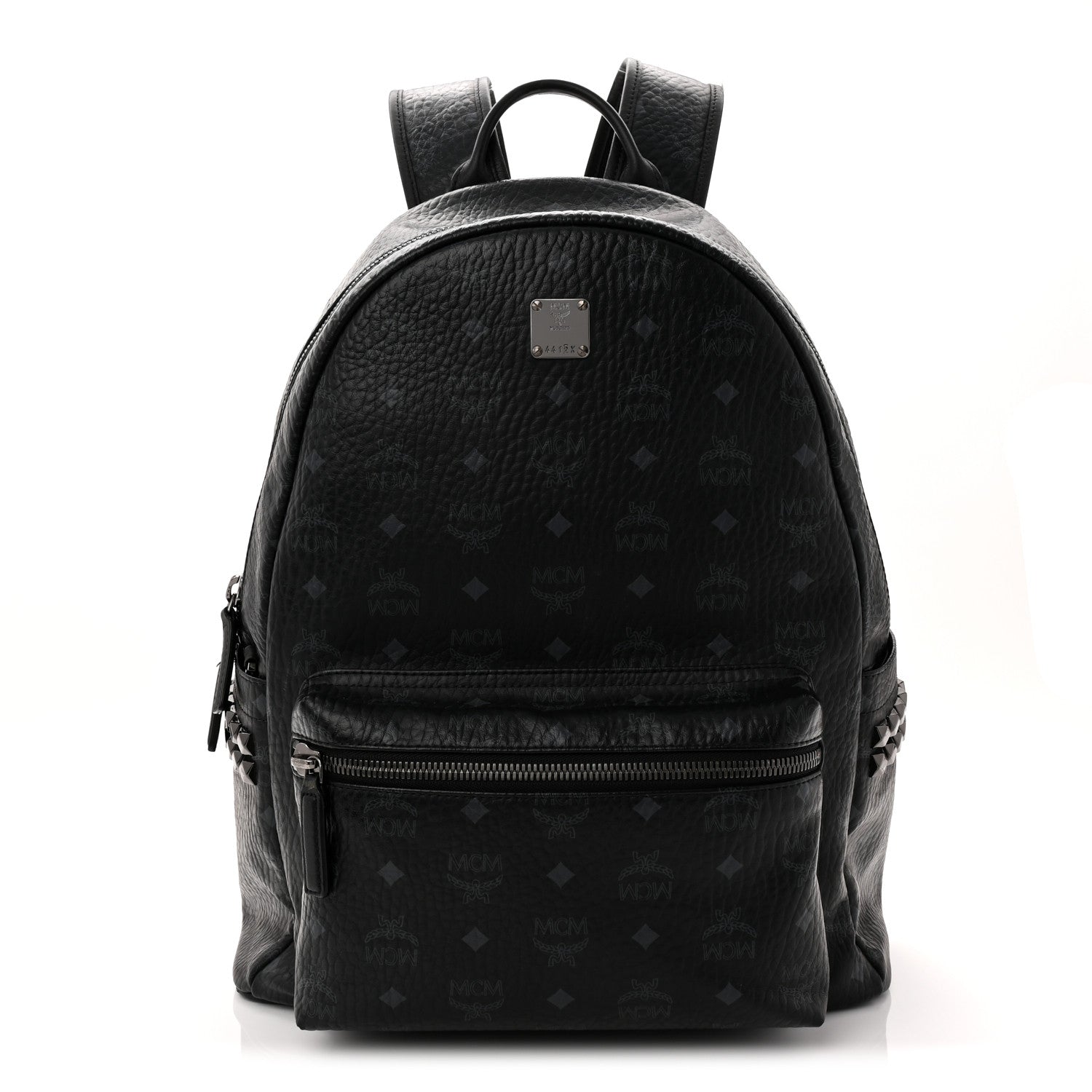 MCM Visetos Medium Side Studs Stark Backpack Black 1 of 11