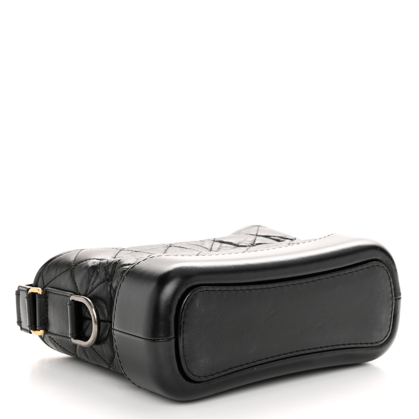 Aged Calfskin Quilted Small Gabrielle Hobo Black