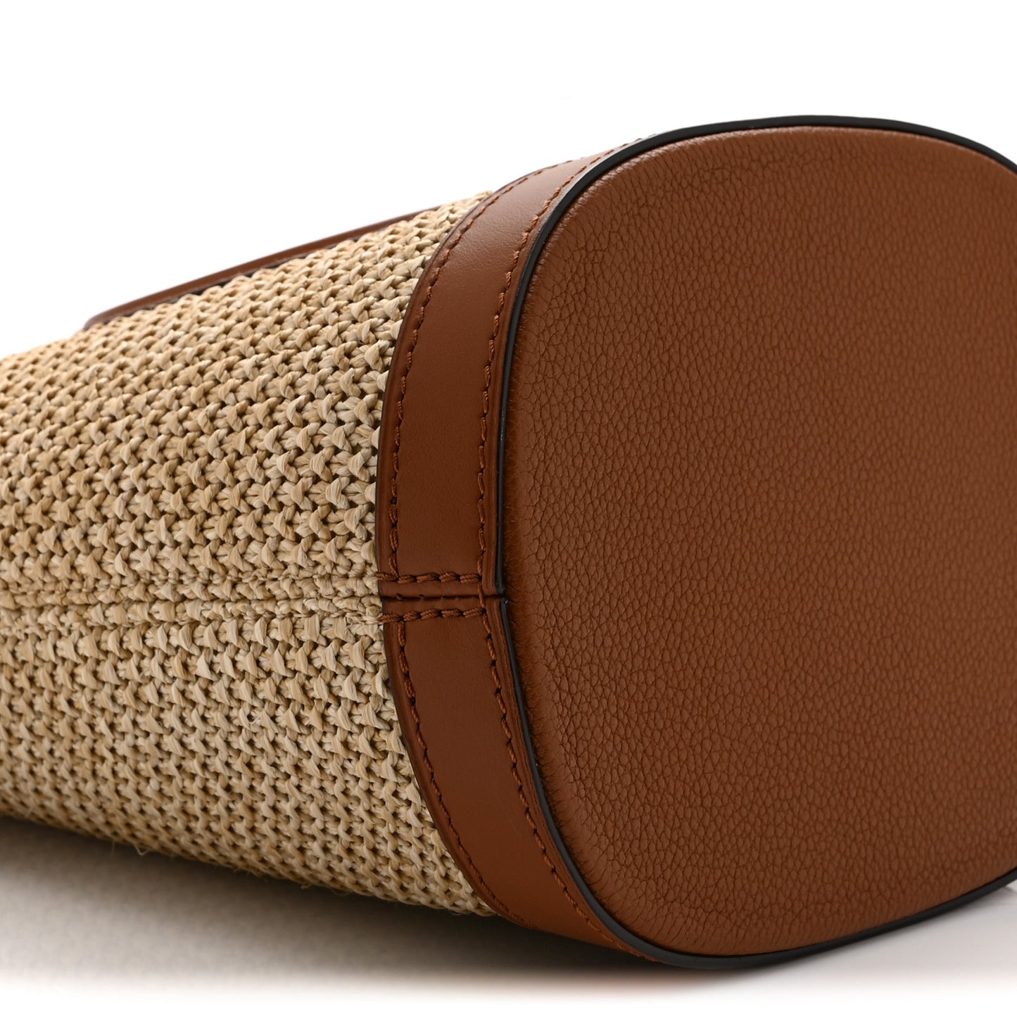 Kitted Raffia Petit Bucket Caramel