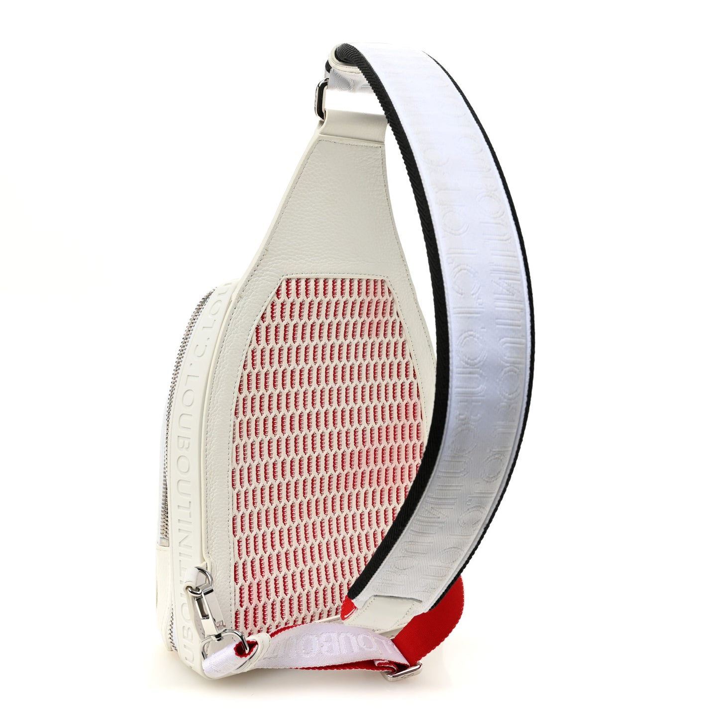 Calfskin Mens Loubifunk Spiked Bag White
