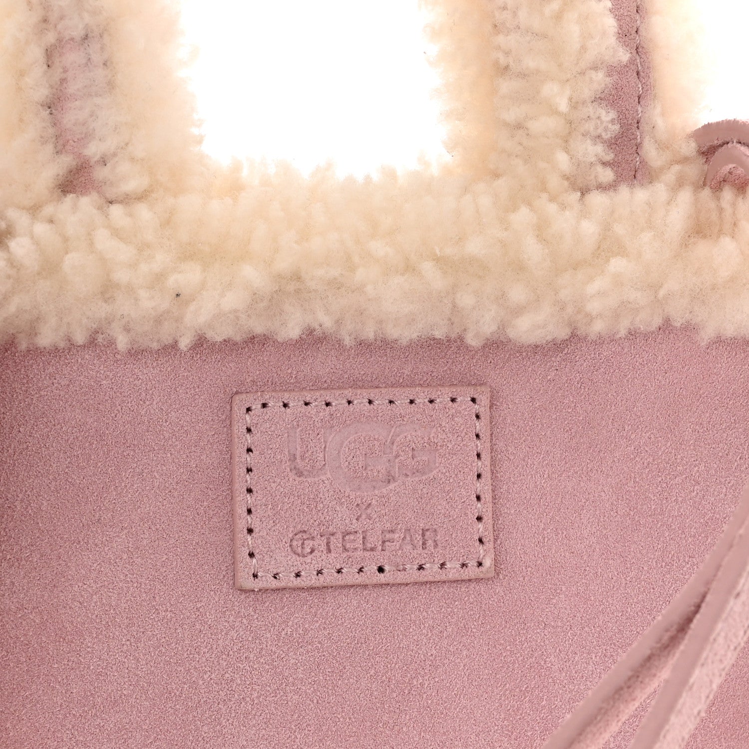 Telfar X UGG Suede Shearling Small Shopping Bag Pink 8 of 10