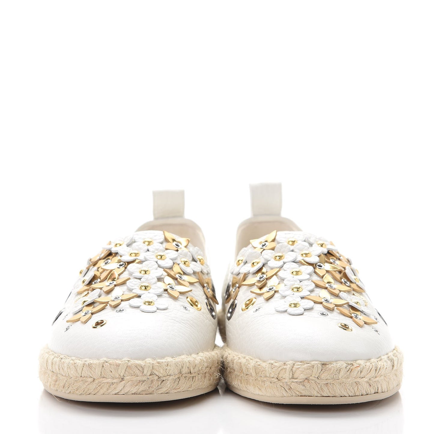 Calfskin Tropical Bloom Espadrille Flat 38 White