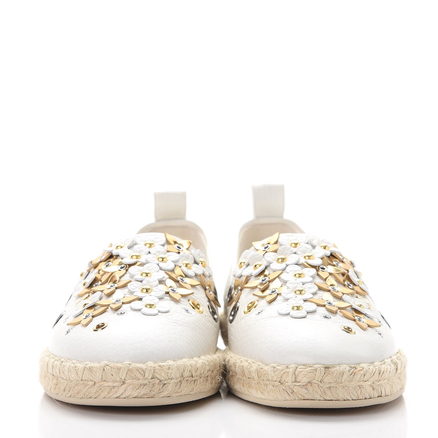Louis Vuitton Calfskin Tropical Bloom Espadrille Flat 38 White 2 of 9