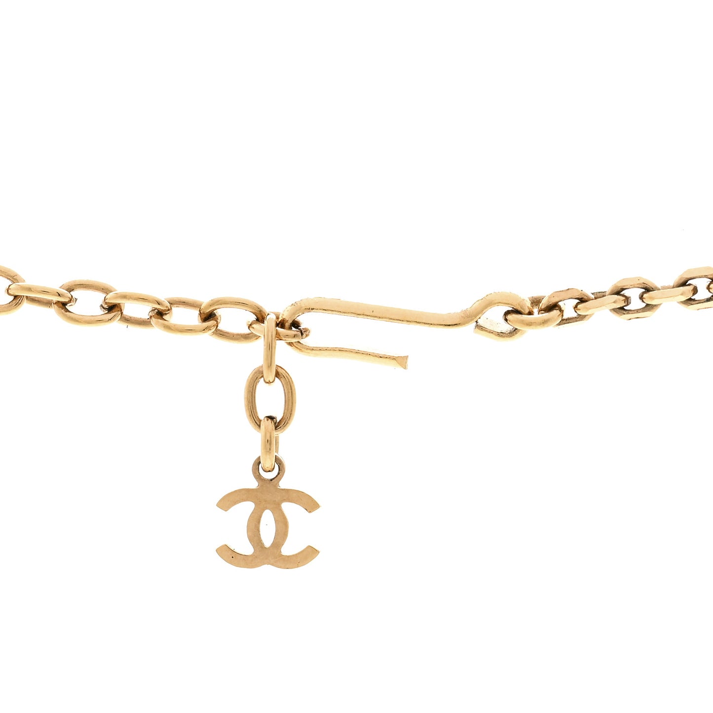 Resin Pearl CC Necklace  Gold Black