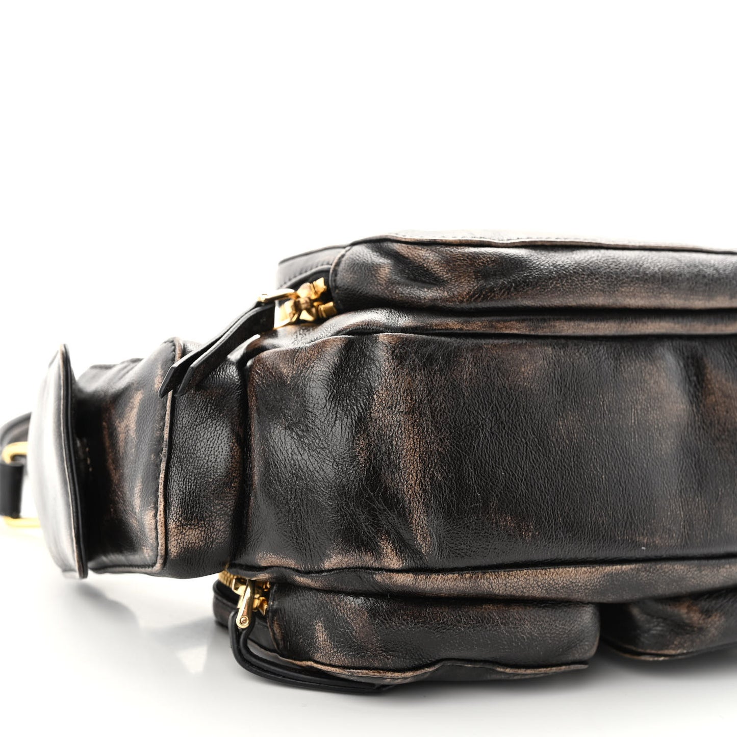 Distressed Nappa Pocket Bag Sand Coffee