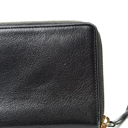Balenciaga Chevre Gold Metallic Edge Hardware Zip Around Wallet Black 9 of 18