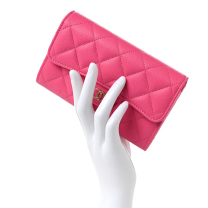 Chanel Caviar Quilted Medium Flap Wallet Pink 2 of 9