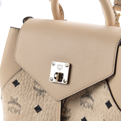MCM Visetos Small Essential Backpack Beige 8 of 8