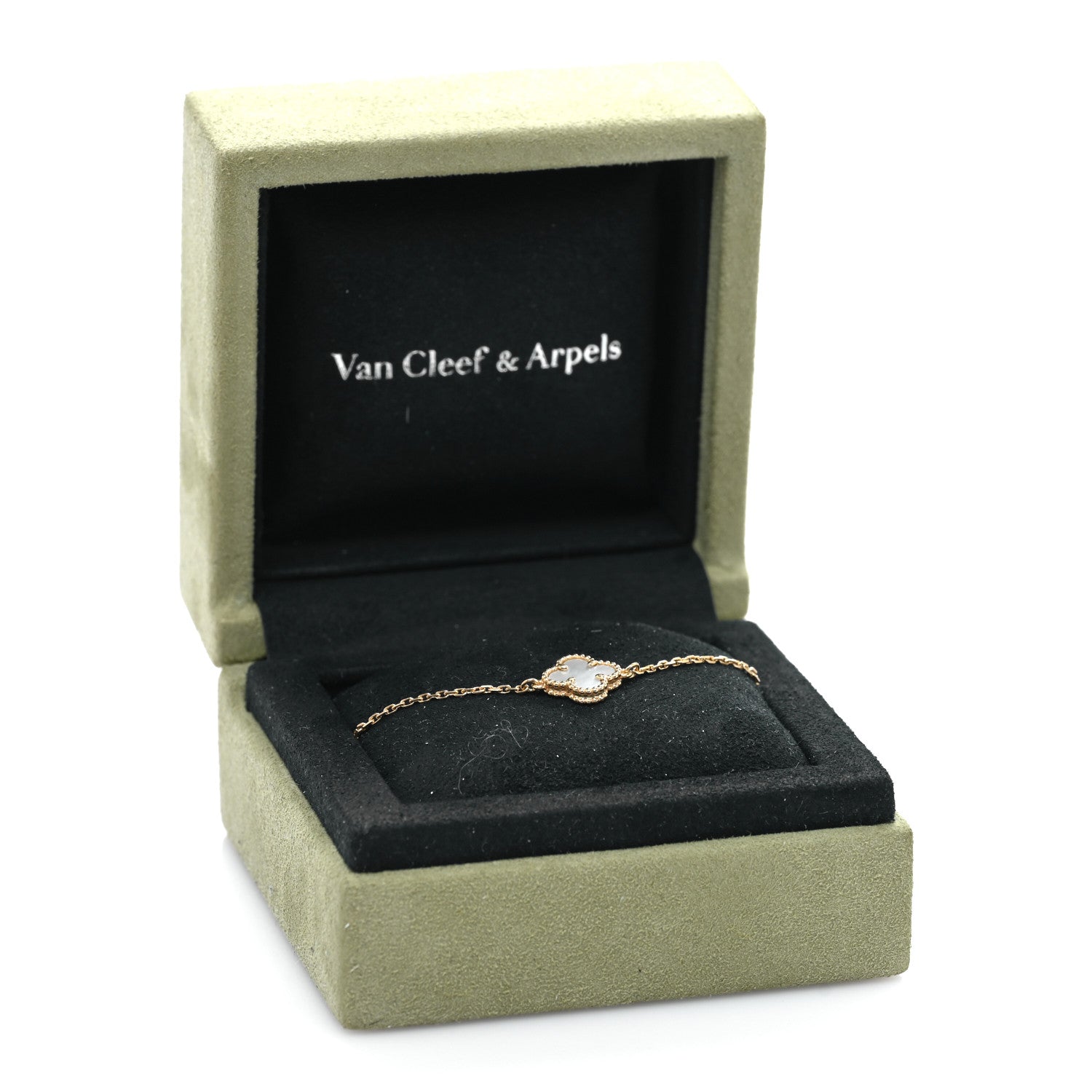Van Cleef & Arpels 18K Yellow Gold Mother of Pearl Sweet Alhambra Bracelet 4 of 4
