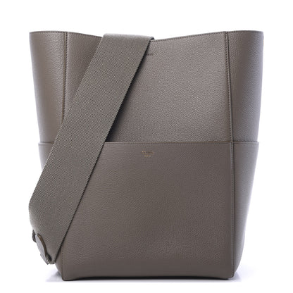 Celine Soft Grained Calfskin Sangle Bucket Bag Taupe 1 of 11