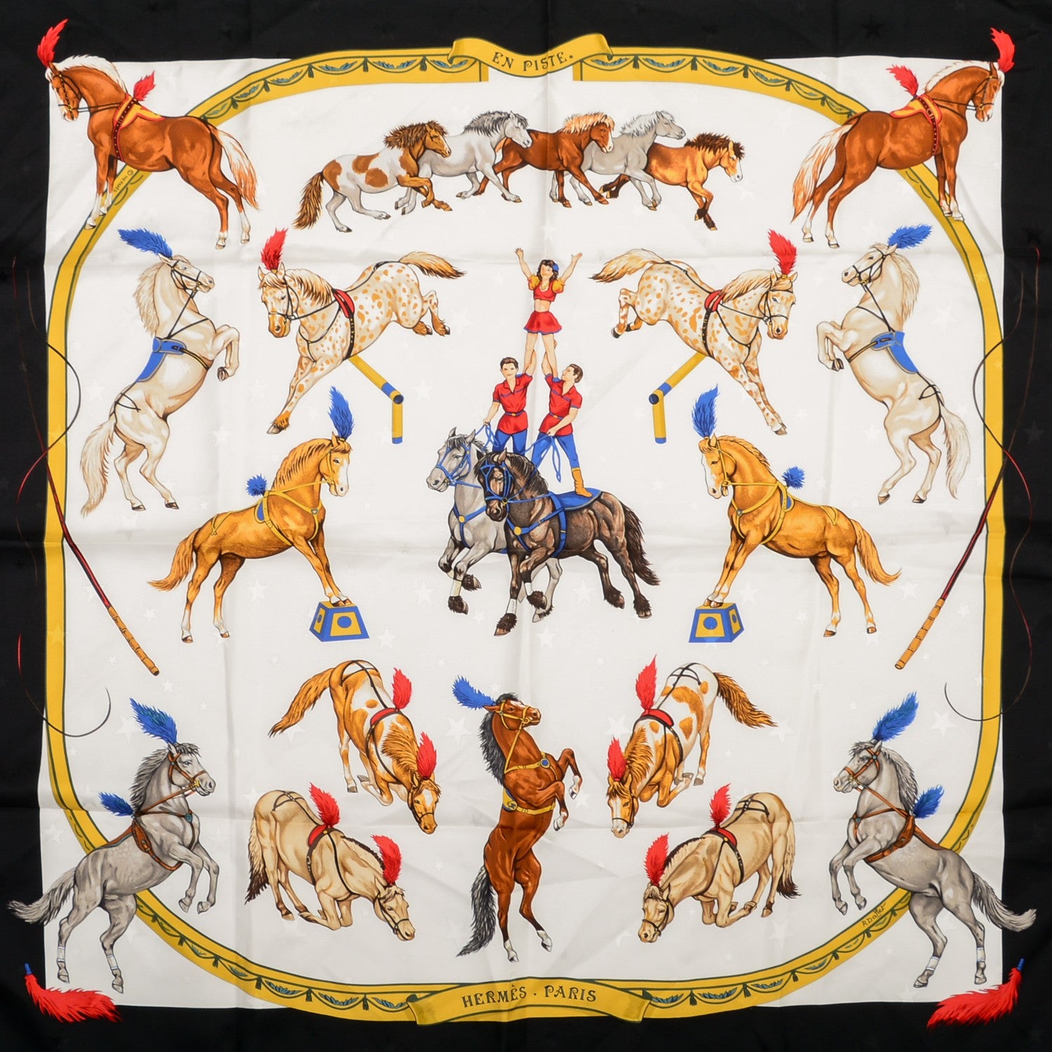 Hermes Jacquard Silk En Piste Scarf 90 1 of 5