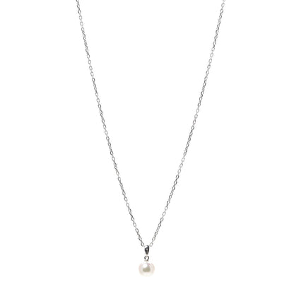 Mikimoto 18K White Gold Akoya Pearl 8mm Pendant Necklace 1 of 5
