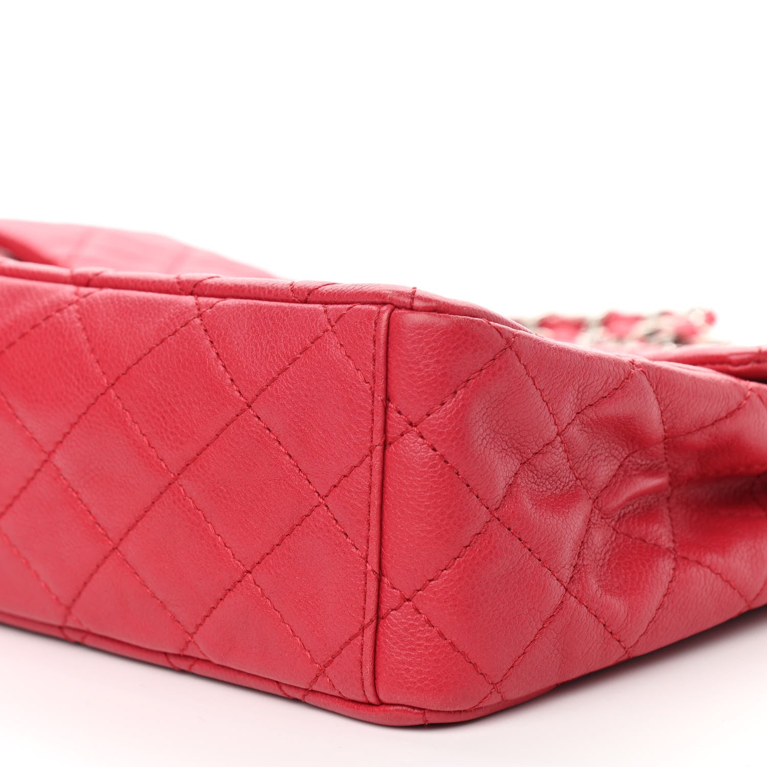 Chanel Washed Caviar Quilted Maxi Single Flap Fuchsia 10 of 12