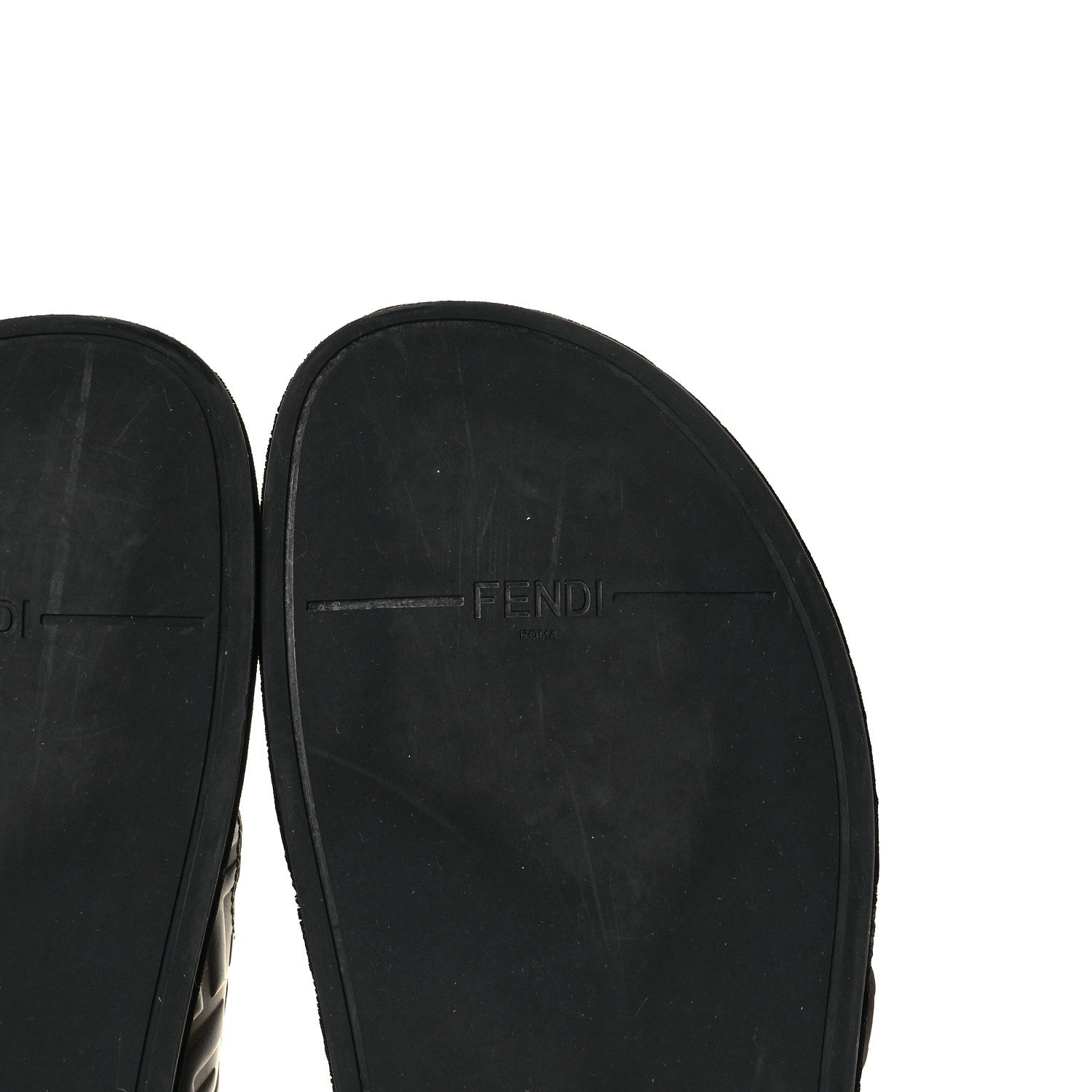 Fendi Calfskin FF Embossed Slide Sandals 38.5 Maya Black 18 of 27