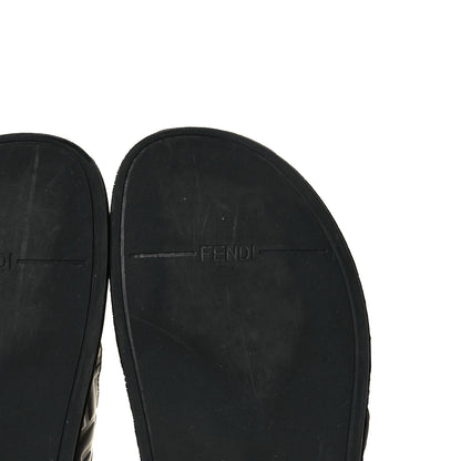 Fendi Calfskin FF Embossed Slide Sandals 38.5 Maya Black 18 of 27