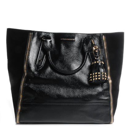 Burberry London Leather Medium Zip Detail Tote Black 1 of 11