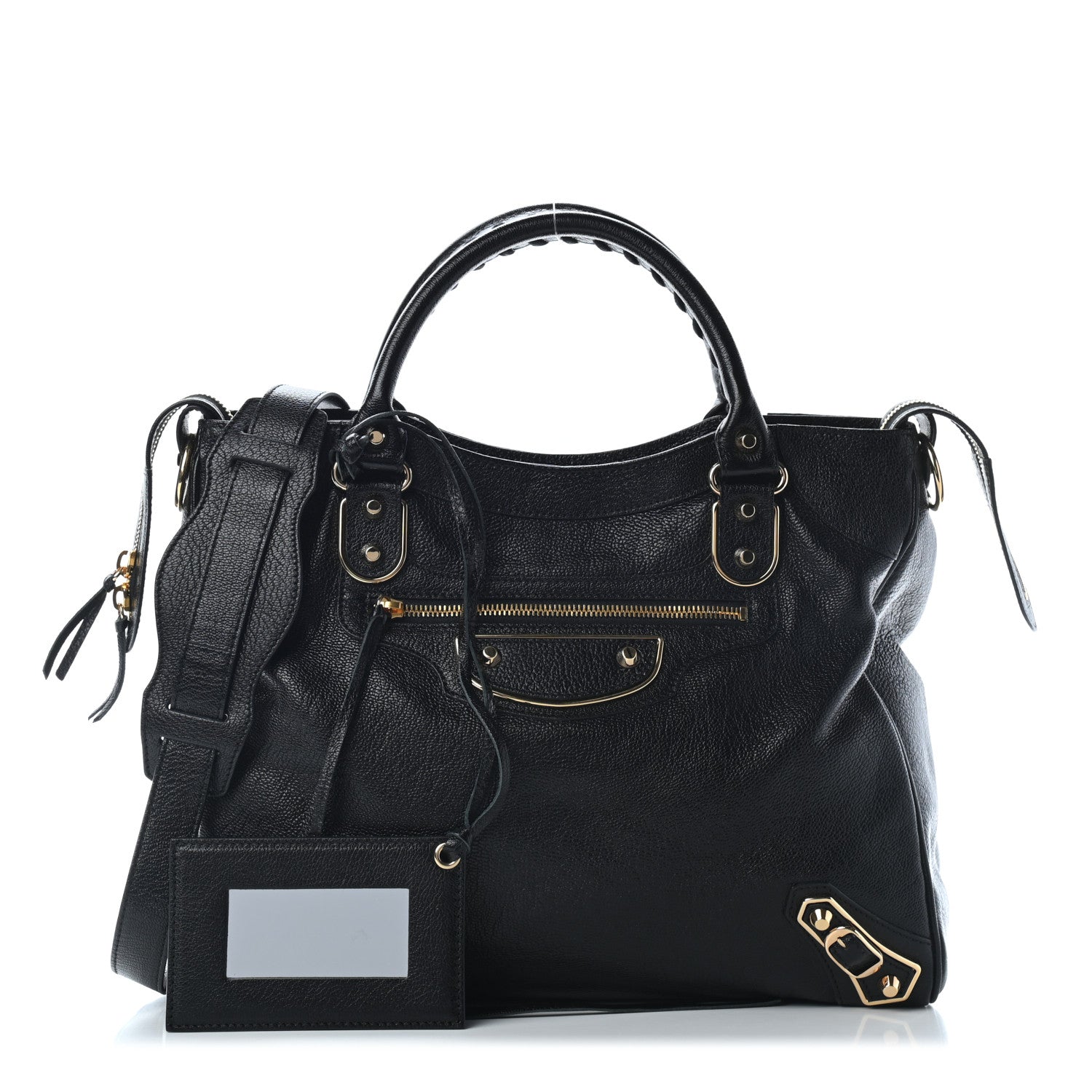 Balenciaga Chevre Gold Metallic Edge Hardware Velo Black 1 of 9
