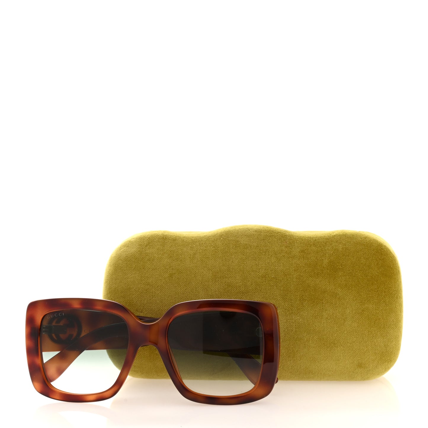 Acetate Square Frame Sunglasses GG0141S Tortoise