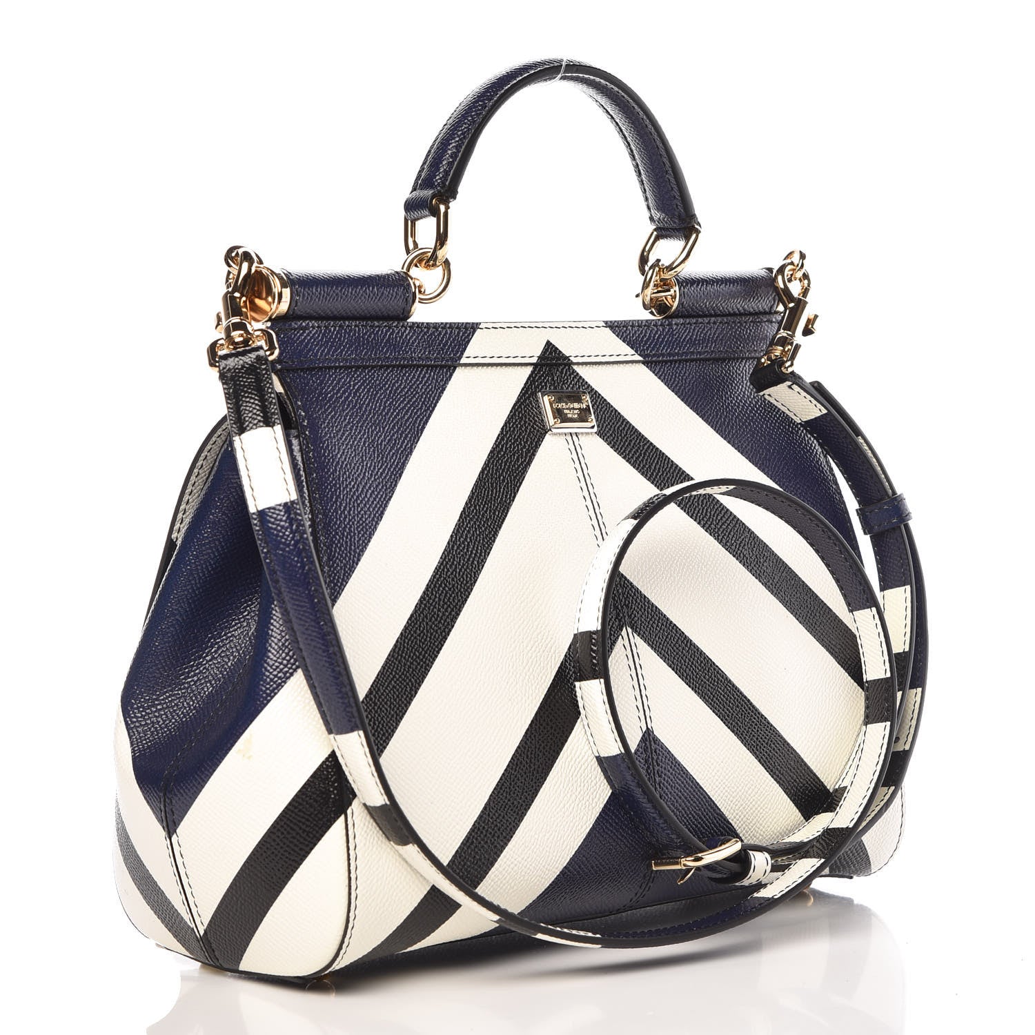 Dolce & Gabbana Dauphine Striped Medium Miss Sicily Satchel Multicolor 3 of 9