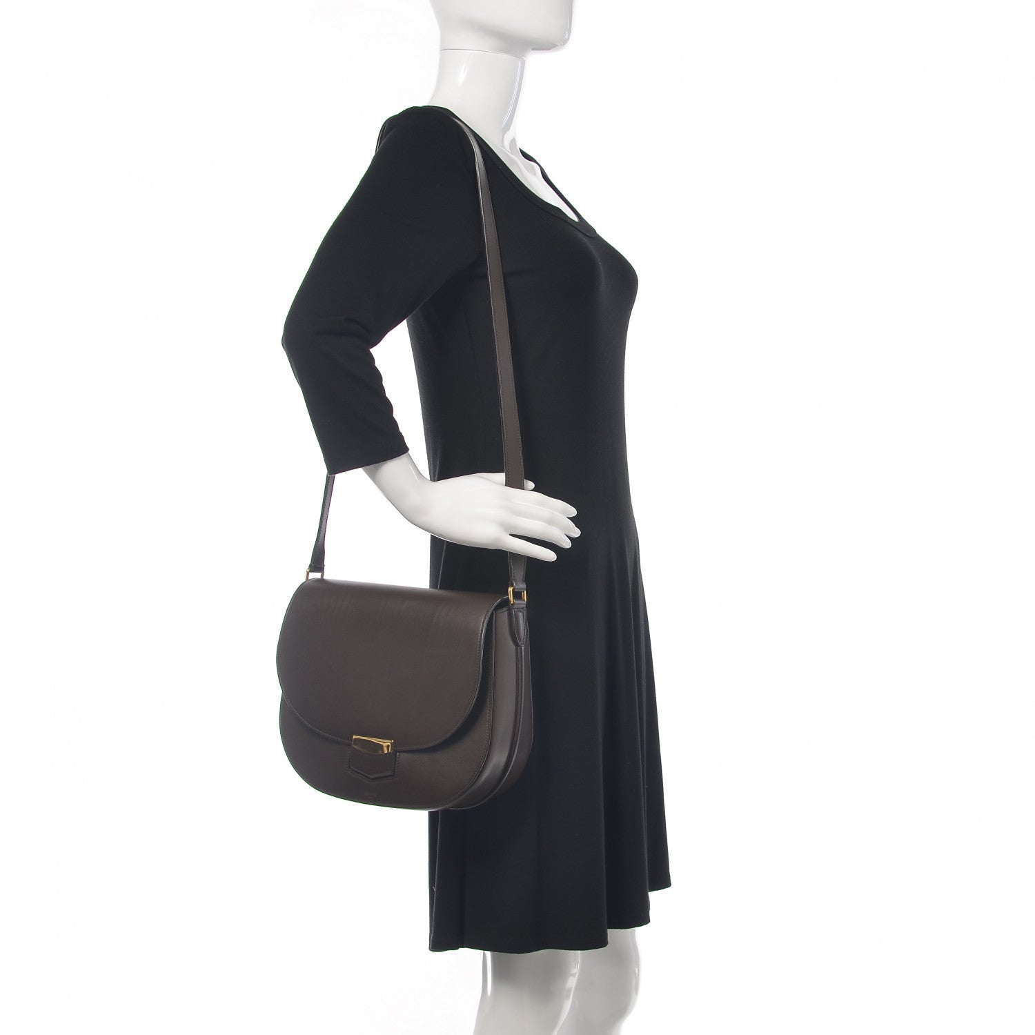 Celine Supersoft Calfskin Medium Trotteur Wood 2 of 15