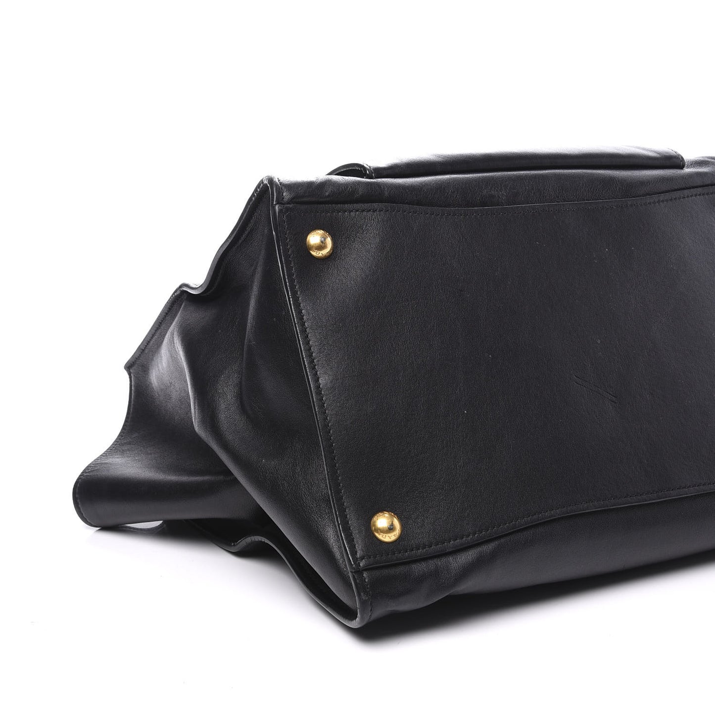 City Calf Front Pocket Tote Black
