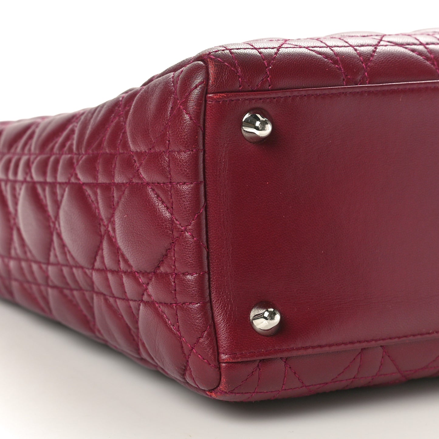 Lambskin Cannage Large Lady Dior Burgundy