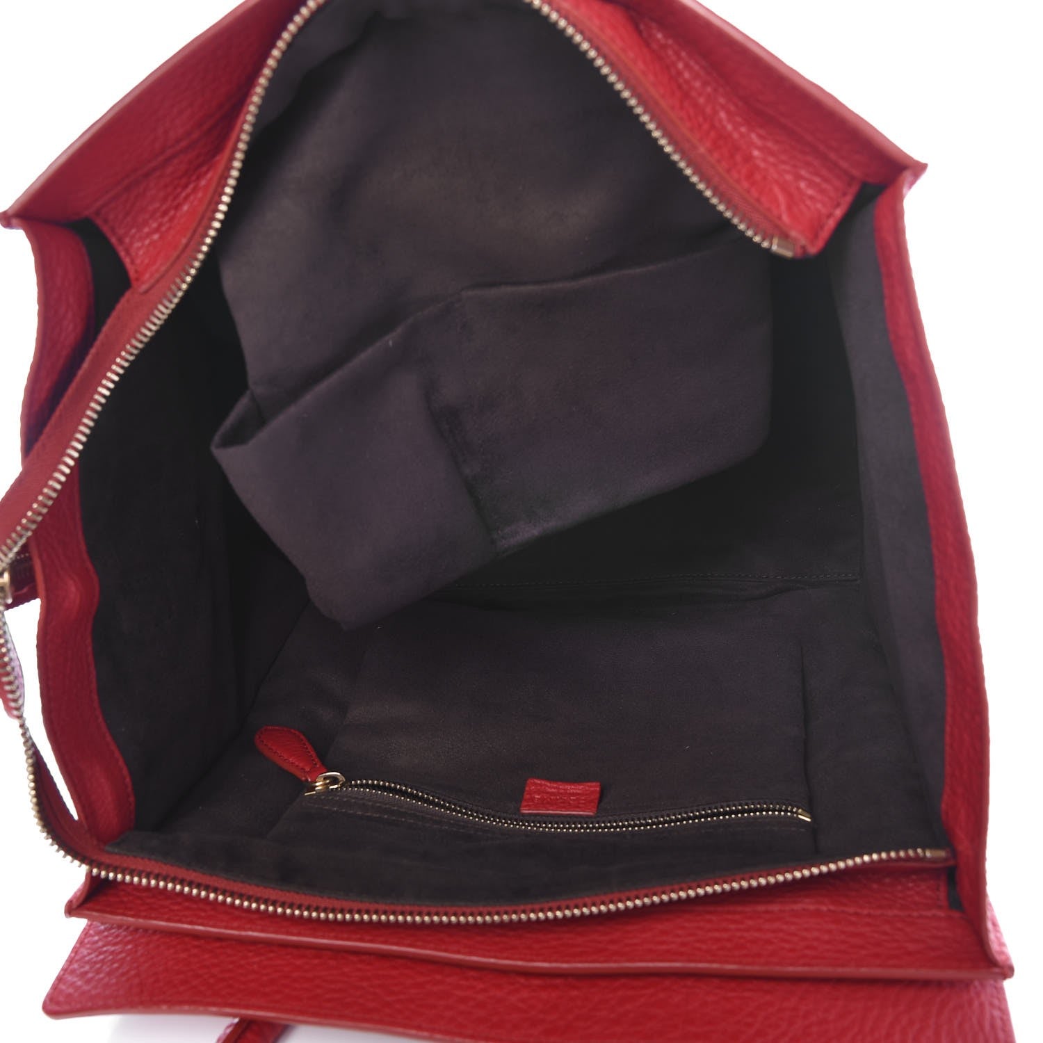 Celine Drummed Calfskin Mini Luggage Red 5 of 7
