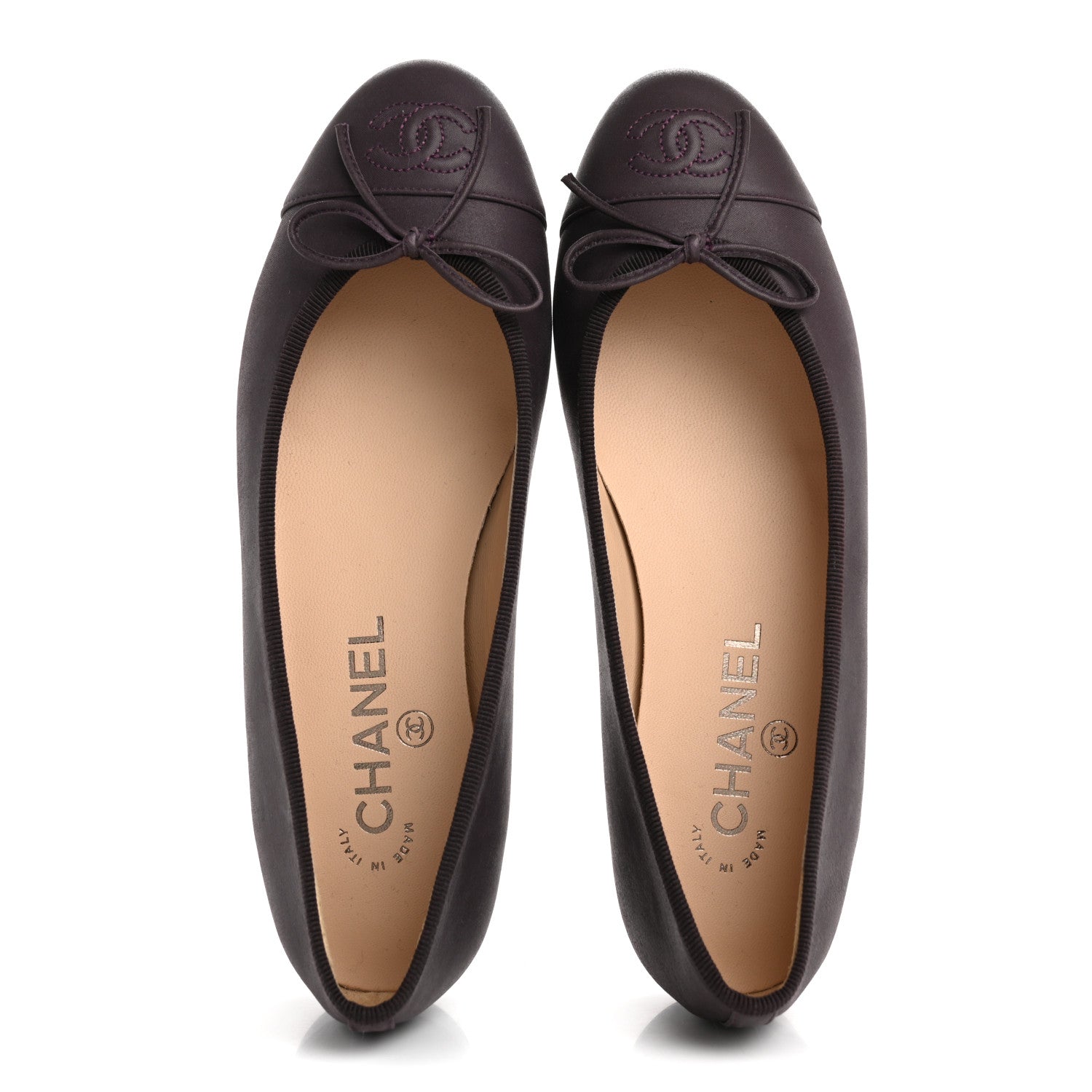 Chanel Lambskin Cap Toe Ballerina Flats 37 Purple 2 of 10