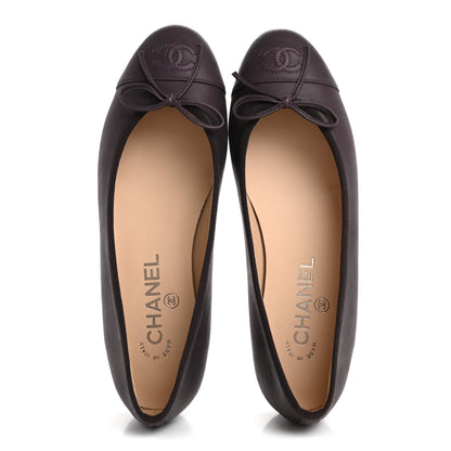 Chanel Lambskin Cap Toe Ballerina Flats 37 Purple 2 of 10