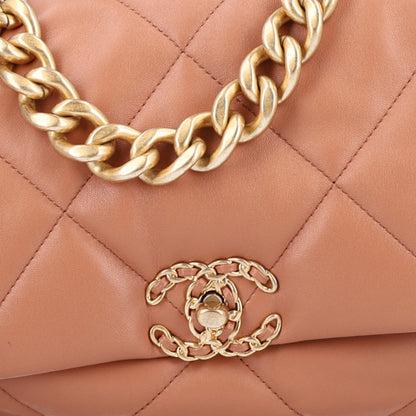 Chanel Lambskin Quilted Large Chanel 19 Flap Brown 8 of 10