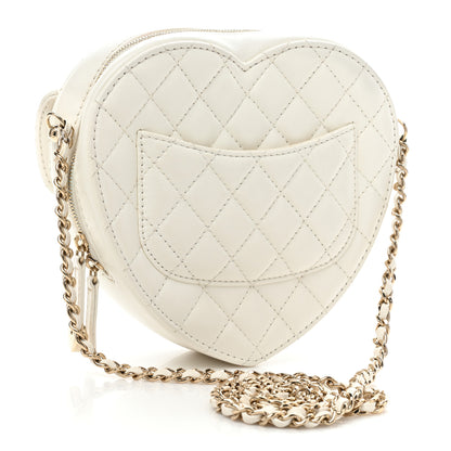 Chanel Lambskin Quilted CC In Love Heart Bag White 3 of 11
