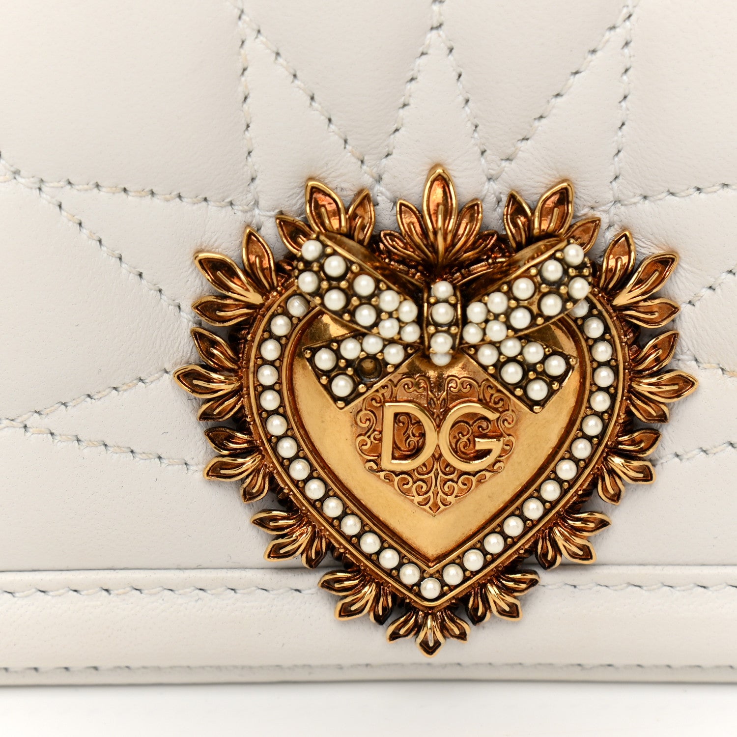 Dolce & Gabbana Calfskin Medium Devotion Crossbody Bag White 9 of 9