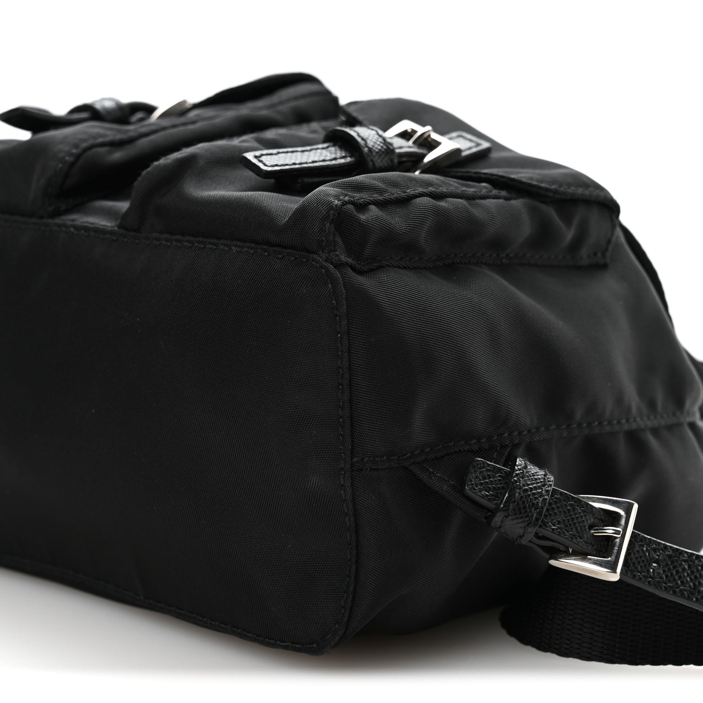 Nylon Vela Mini Crossbody Backpack Black