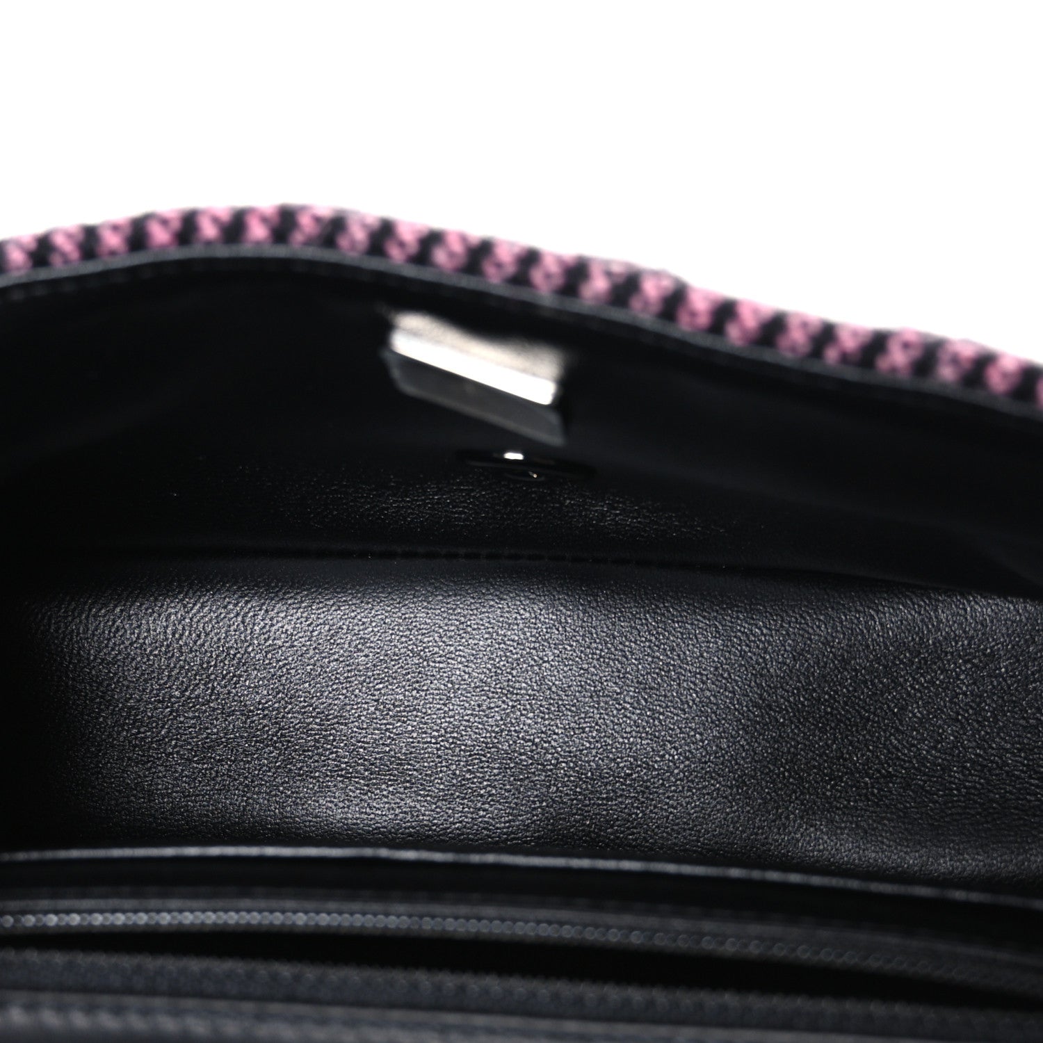 Chanel Wool Tweed Quilted Mini Rectangular Flap Pink Black 4 of 10